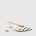 ALAYA White Leather Women's Heeled Sandal