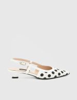 ALAYA White Leather Women's Heeled Sandal