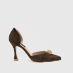 PAMEL Brown Suede Leather Women's Stiletto