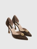 PAMEL Brown Suede Leather Women's Stiletto - Image 2