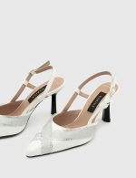 ANASTASIA White Leather Women's Heeled Sandal - Image 3