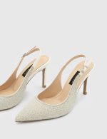 VIVIEN White Leather Women's Heeled Sandal - Image 3