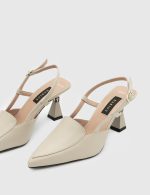 ERSIA Beige Leather Women's Heeled Sandal - Image 2