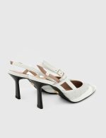 ANASTASIA White Leather Women's Heeled Sandal - Image 4