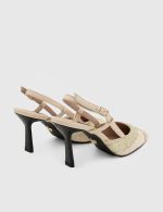 ANASTASIA Nude Leather Women's Heeled Sandal - Image 4