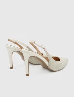 VIVIEN White Leather Women's Heeled Sandal - Image 4