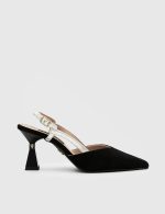 DAJANA Black Suede Leather Women's Heeled Sandal
