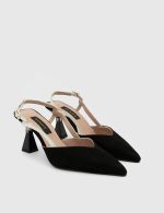 DAJANA Black Suede Leather Women's Heeled Sandal - Image 3
