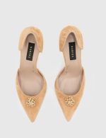 PAMEL Tan Suede Leather Women's Stiletto - Image 4