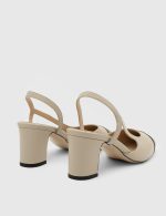 AMMINA Beige Leather Women's Pump - Image 4