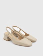 VARDA Beige Leather Women's Pump - Image 2