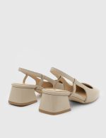 VARDA Beige Leather Women's Pump - Image 3