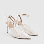 GLENDA White Lace Heeled Sandal