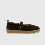 ELSA Brown Suede Leather Women's Ballerina