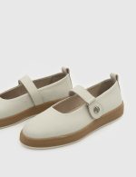 ELSA White Leather Women's Ballerina - Image 2