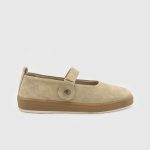 ELSA Beige Suede Leather Women's Ballerina