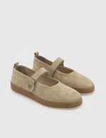 ELSA Beige Suede Leather Women's Ballerina - Image 3