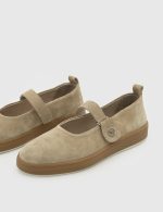 ELSA Beige Suede Leather Women's Ballerina - Image 2