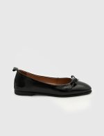 ARIEL Black Leather Women's Ballerina