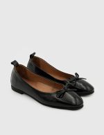 ARIEL Black Leather Women's Ballerina - Image 3