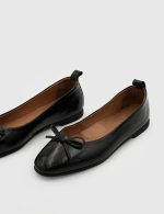 ARIEL Black Leather Women's Ballerina - Image 2