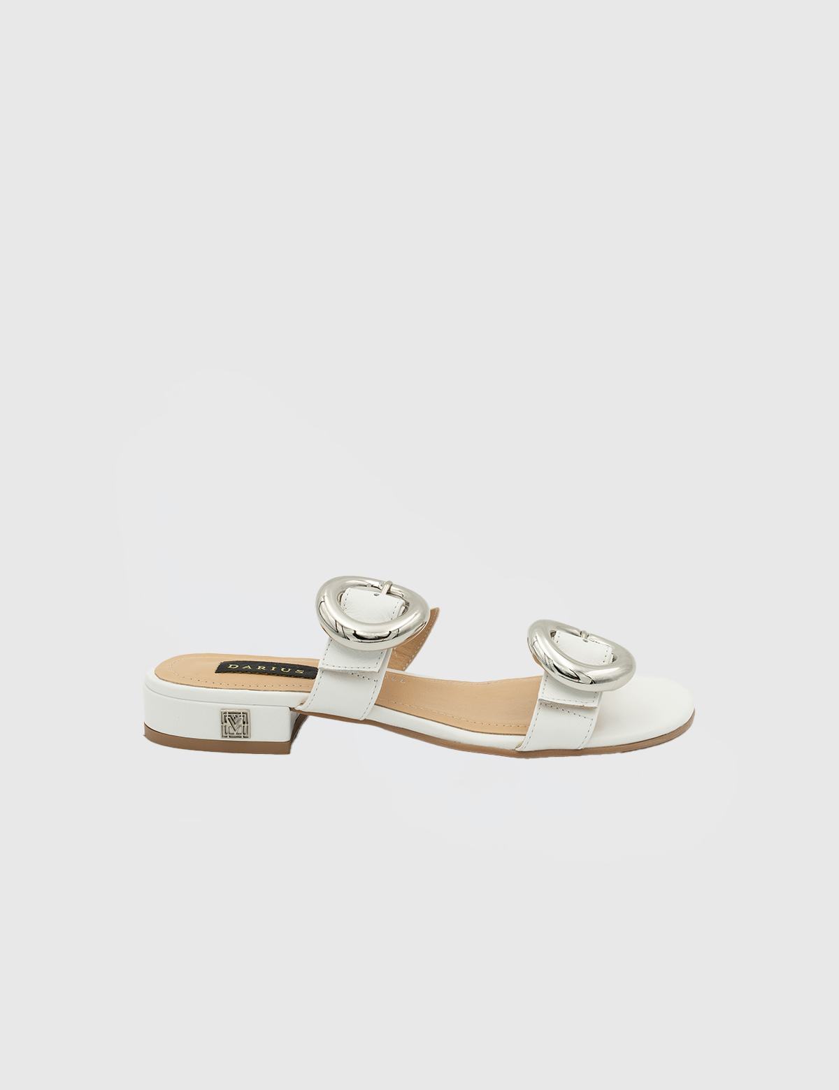 71 GLEDIA White Leather Women's Mulle - Image 1