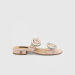 GLEDIA Pink Leather Women's Mulle