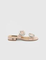 GLEDIA Pink Leather Women's Mulle