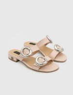GLEDIA Pink Leather Women's Mulle - Image 3