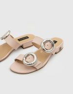 GLEDIA Pink Leather Women's Mulle - Image 2