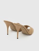 SOLEN Nude Leather Women's Heeled Slide - Image 4