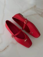 MURIEL Red Leather Women's Ballerina