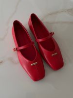 MURIEL Red Leather Women's Ballerina - Image 2