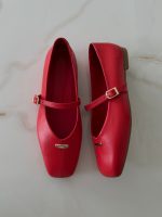 MURIEL Red Leather Women's Ballerina - Image 3