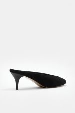 ONYX Black Suede Leather Women's Heeled Slide - Image 6
