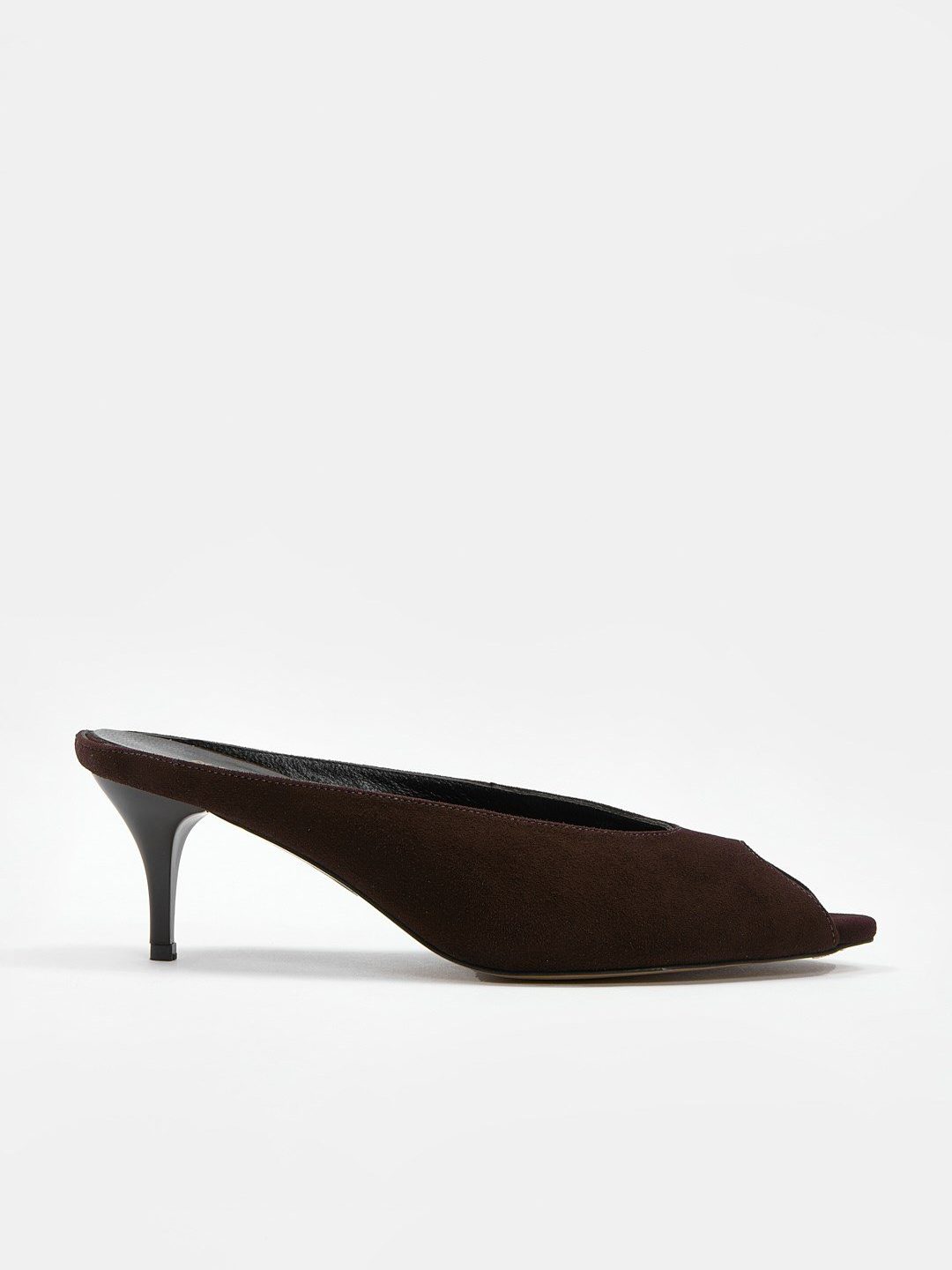 IMG_1162.JPG ONYX Brown Suede Leather Women's Heeled Slide - Image 1