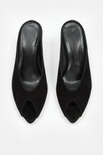 ONYX Black Suede Leather Women's Heeled Slide - Image 4