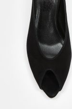 ONYX Black Suede Leather Women's Heeled Slide - Image 5