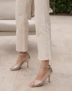 DONK Gold Leather Women's Heeled Sandal