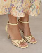DONK Yellow Leather Women's Heeled Sandal