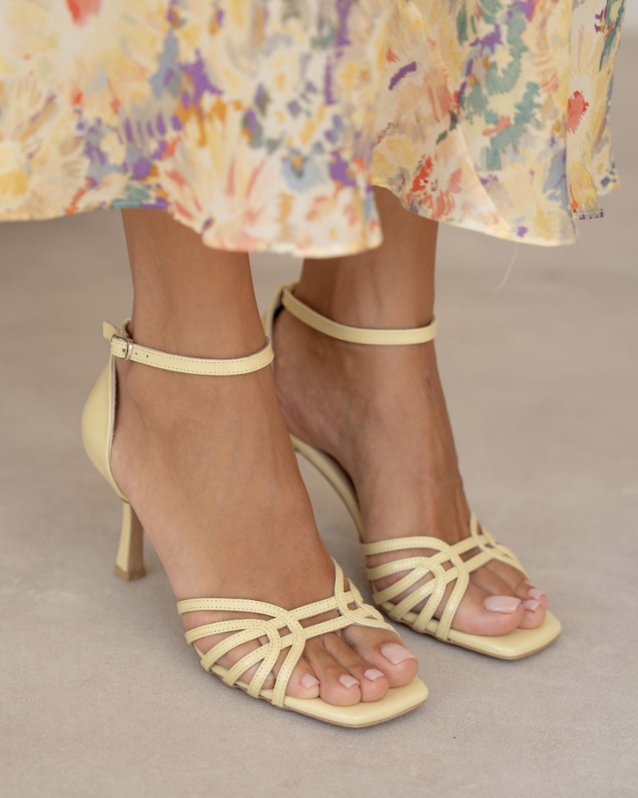 IMG_2293.JPG DONK Yellow Leather Women's Heeled Sandal - Image 1