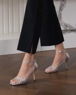 DONK Silver Leather Women's Heeled Sandal - Image 4