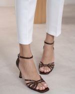 DONK Brown Patent Leather Women's Heeled Sandal - Image 3