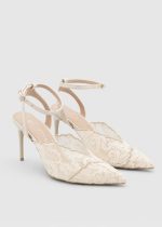 GLENDA Beige Lace  Heeled Sandal