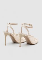 GLENDA Beige Lace  Heeled Sandal - Image 4