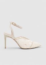 GLENDA Beige Lace  Heeled Sandal - Image 2