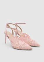GLENDA Pink Lace Heeled Sandal