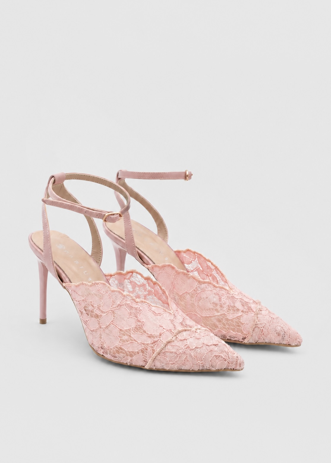 IMG_5262.JPG GLENDA Pink Lace Heeled Sandal - Image 1