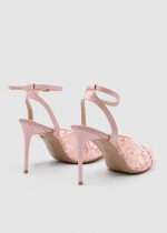 GLENDA Pink Lace Heeled Sandal - Image 4
