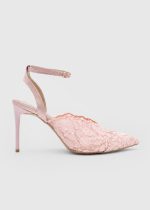 GLENDA Pink Lace Heeled Sandal - Image 2
